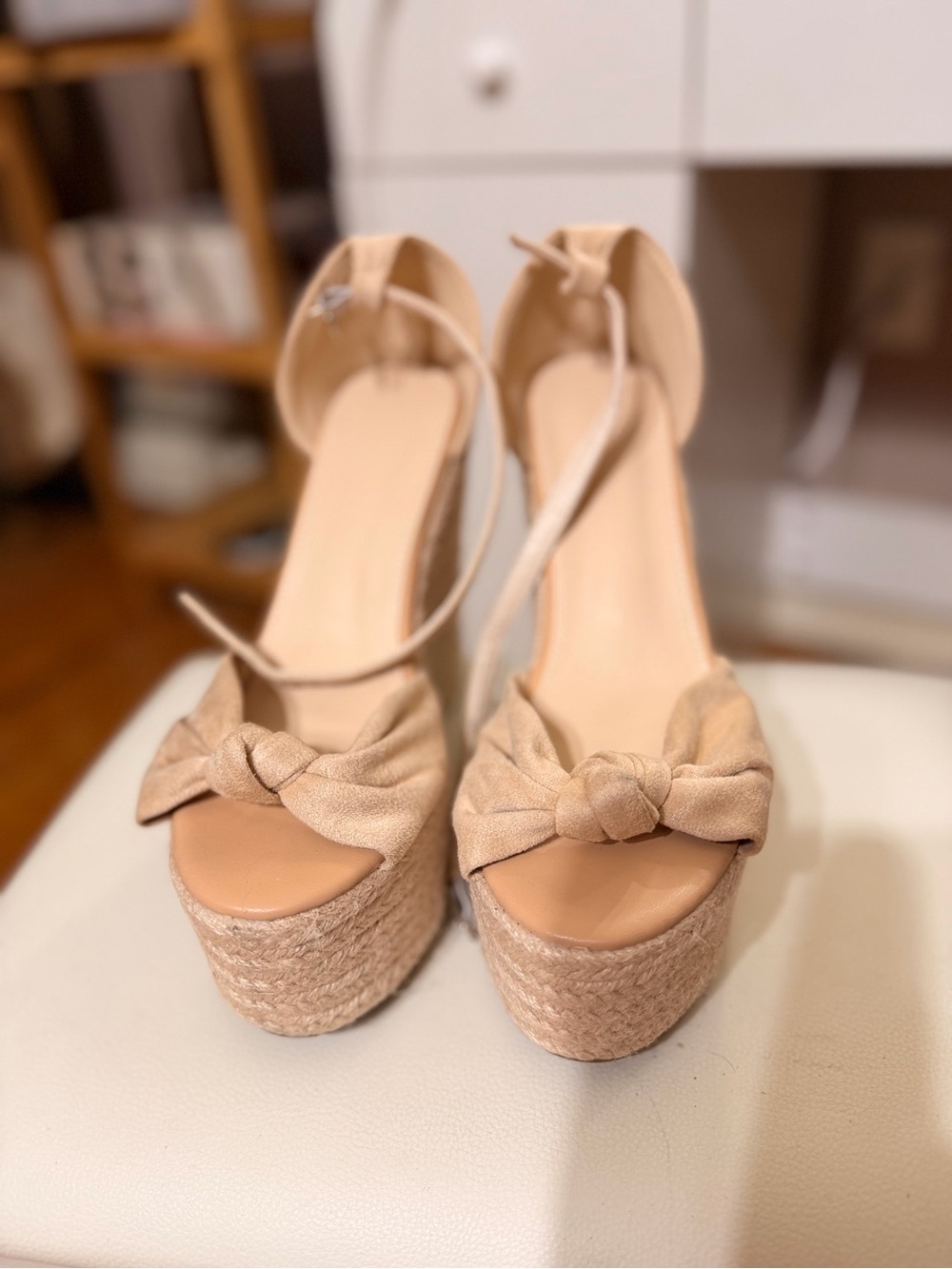 Women’s Nude Knot Espadrille Platform Sandals